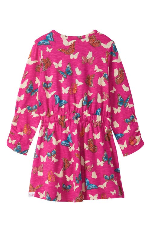 Hatley Kids' Butterfly Print Long Sleeve Dress In Pink
