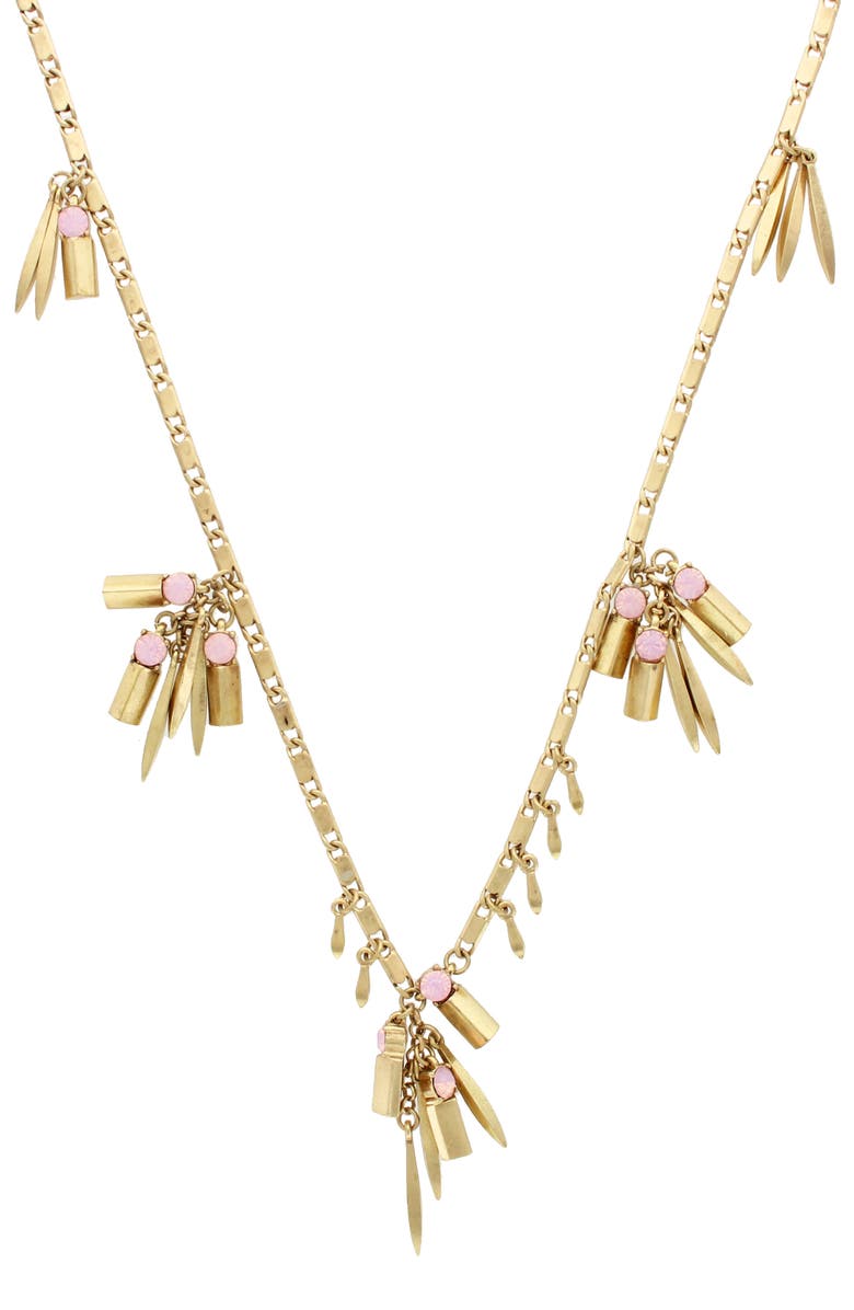 OLIVIA WELLES Fringe Fantasy Necklace, Main, color, Gold / Pink