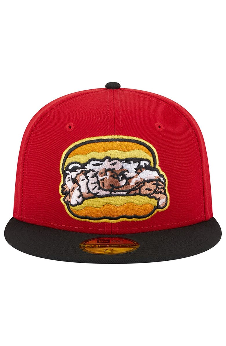 New Era Men's New Era Red Bowie Baysox Theme Nights Pit Beef  59FIFTY Fitted Hat, Alternate, color, 