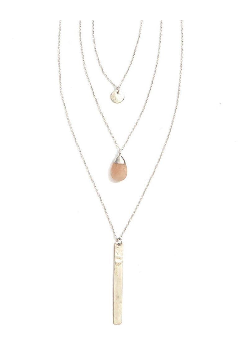 Triple Strand Multi-Way Pendant Necklace - Silver, Main, color, Silver