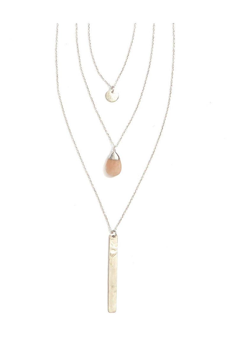 Fair Anita Triple Strand Multi-Way Pendant Necklace - Silver, Main, color, Silver