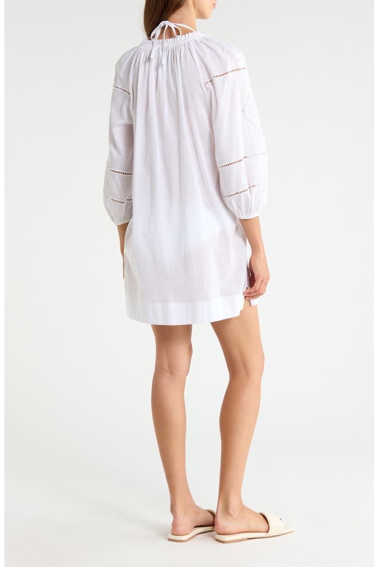 Embroidered Cotton Cover-Up Dress, Alternate, color, WHITE