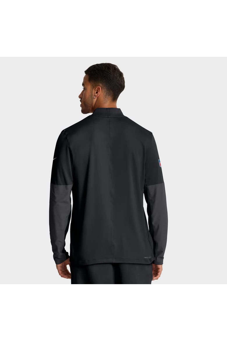 Men's Nike Black Detroit Lions Sideline Dri-FIT Half-Zip Pullover, Alternate, color, Black