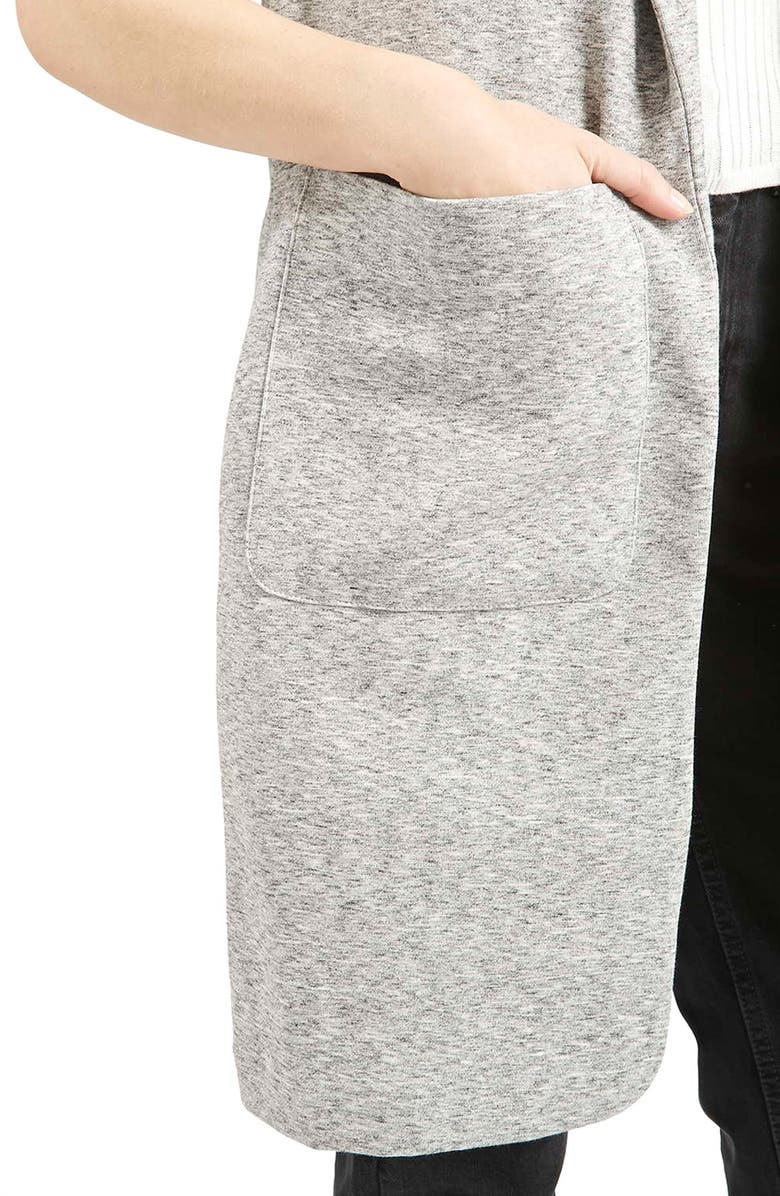 Topshop Marled Longline Vest, Alternate, color,