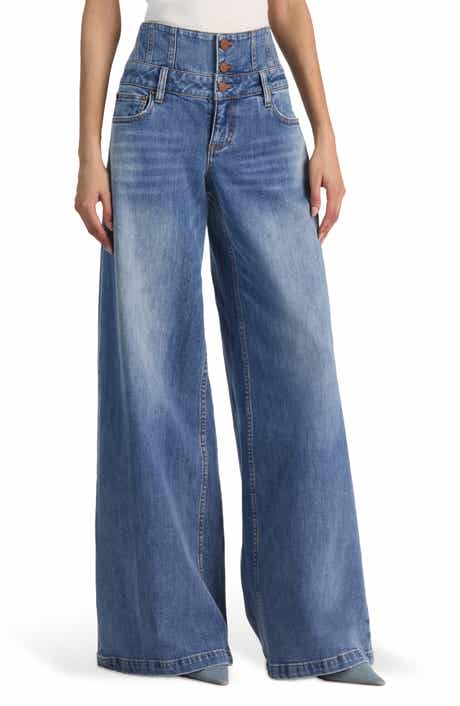 Corset Waist Wide Leg Jeans
