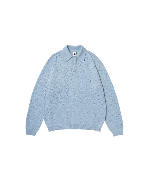 Eyelet Polo Sweater