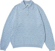 vowels Eyelet Polo Sweater