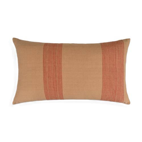Naki & Ssam Modern Simplicity Brown Pin-striped Lumbar Pillow In Multi