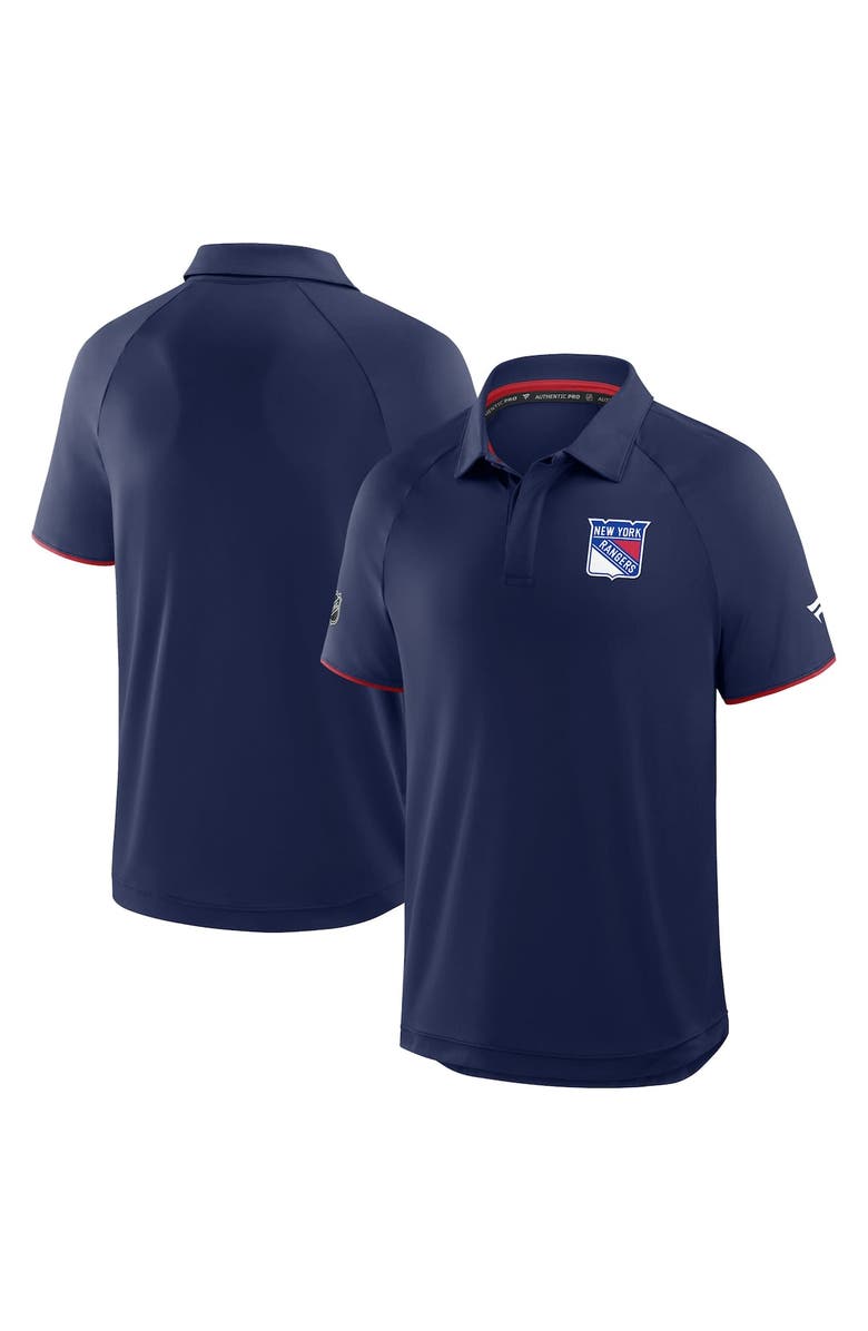 FANATICS Men's Fanatics Navy New York Rangers Authentic Pro Rink Raglan Polo, Alternate, color, Navy