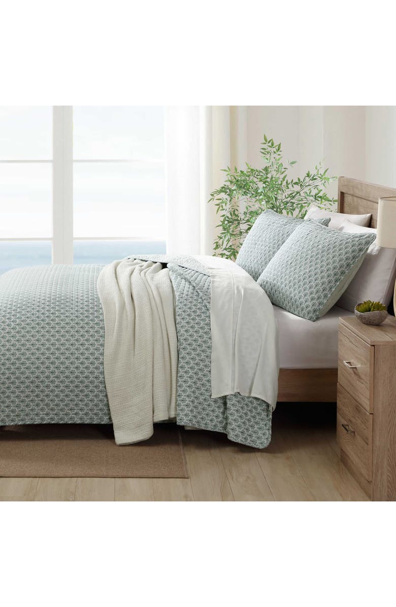 Tommy Bahama Coastal Batik Cotton Quilt Set, Alternate, color, Green