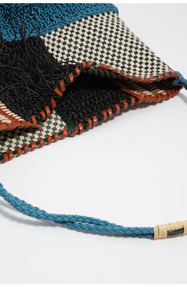 Bimba y Lola Leather Charm Shoulder Bag, Alternate, color, Blue