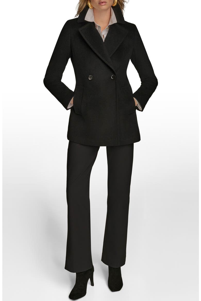 Double Breasted Blazer Coat, Alternate, color, BLACK