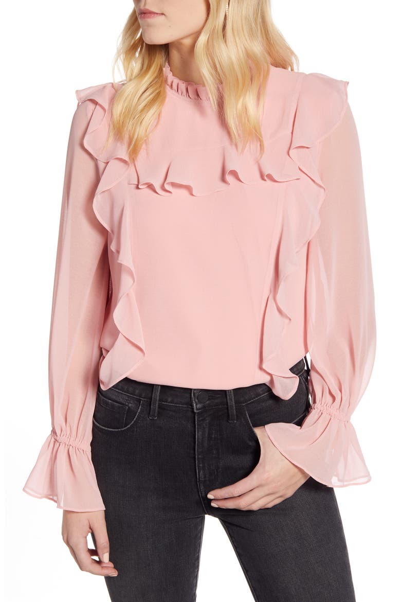 Feminine Ruffle Top, Main, color, PINK BRIDE