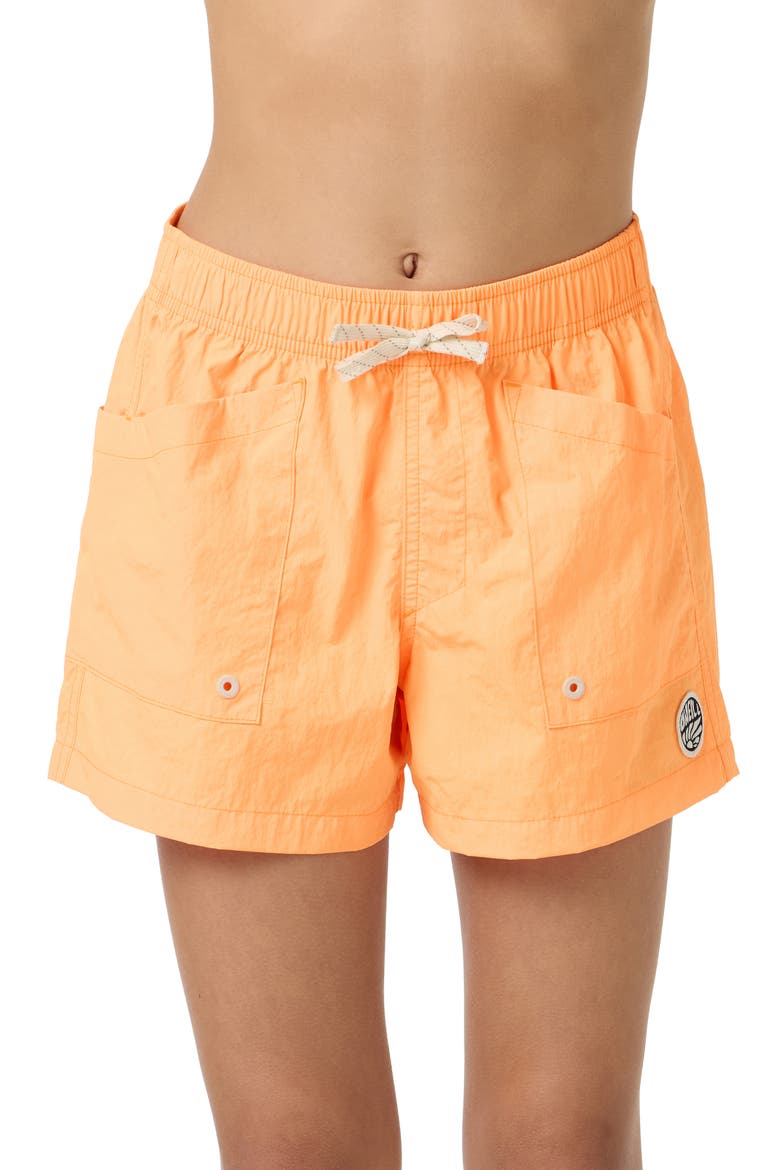Kids' Wedge Board Shorts, Alternate, color, NEON APRICOT NECTAR
