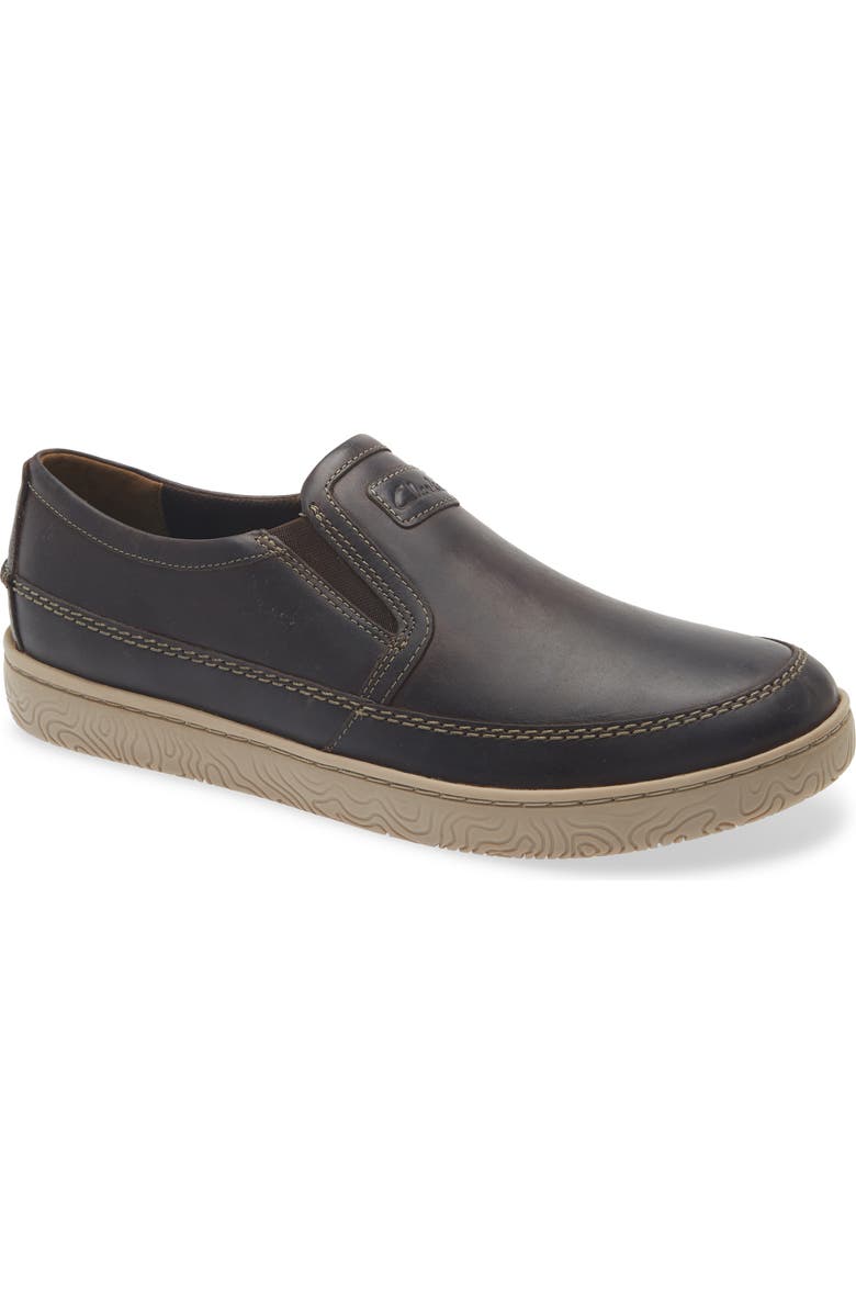 Clarks<sup>®</sup> <p>Hodson Step Leather Slip-On Sneaker (Men)</p>, Main, color, Beeswax