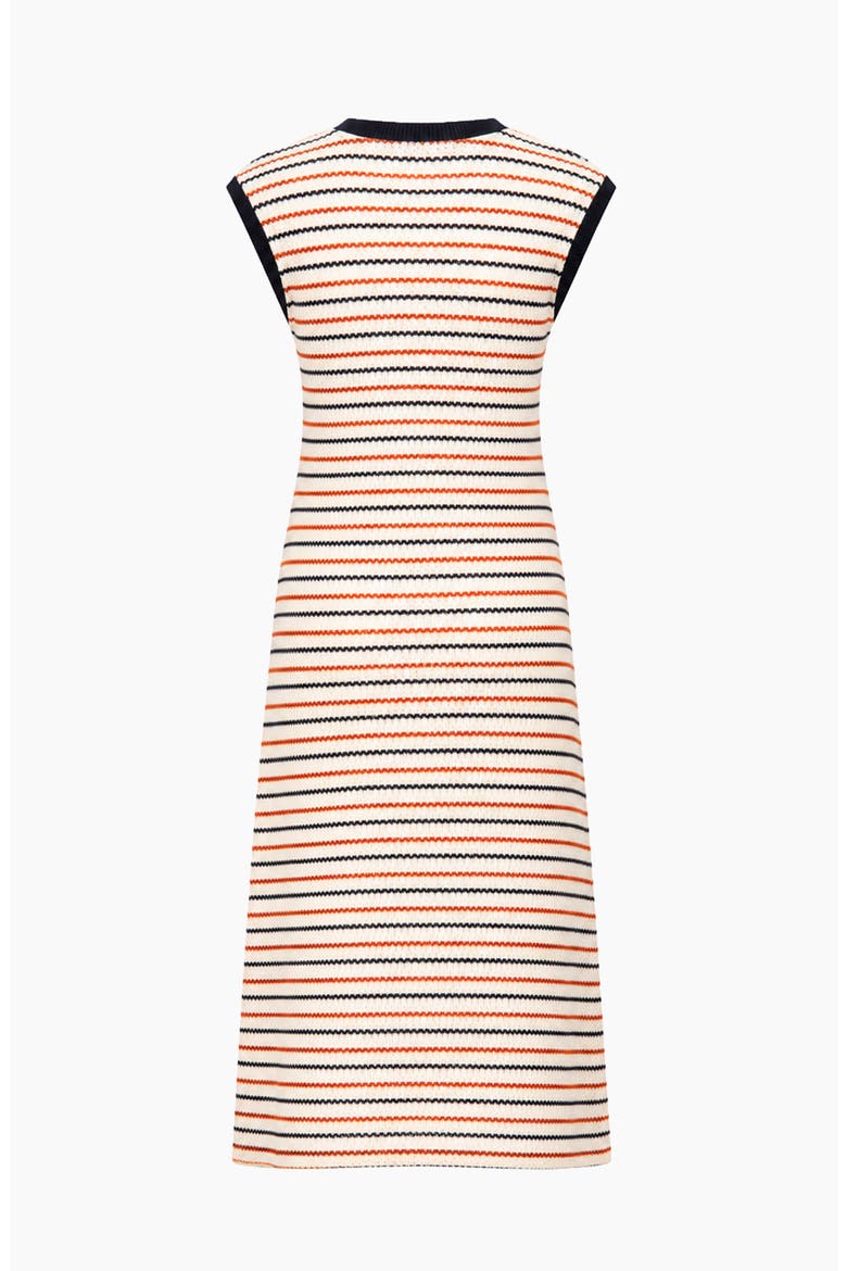 Fit-and-Flare Striped Knit Dress, Alternate, color, Ivory