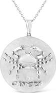 Haus of Brilliance Silver Diamond Accent Cancer Zodiac Design Pendant Necklace Medallion