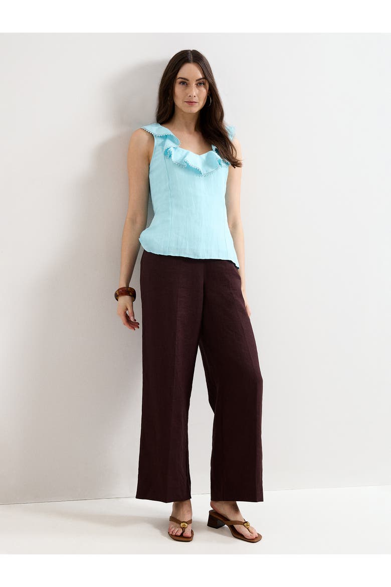 Rhona Sleeveless Linen Blend Blouse, Alternate, color, Pale Blue