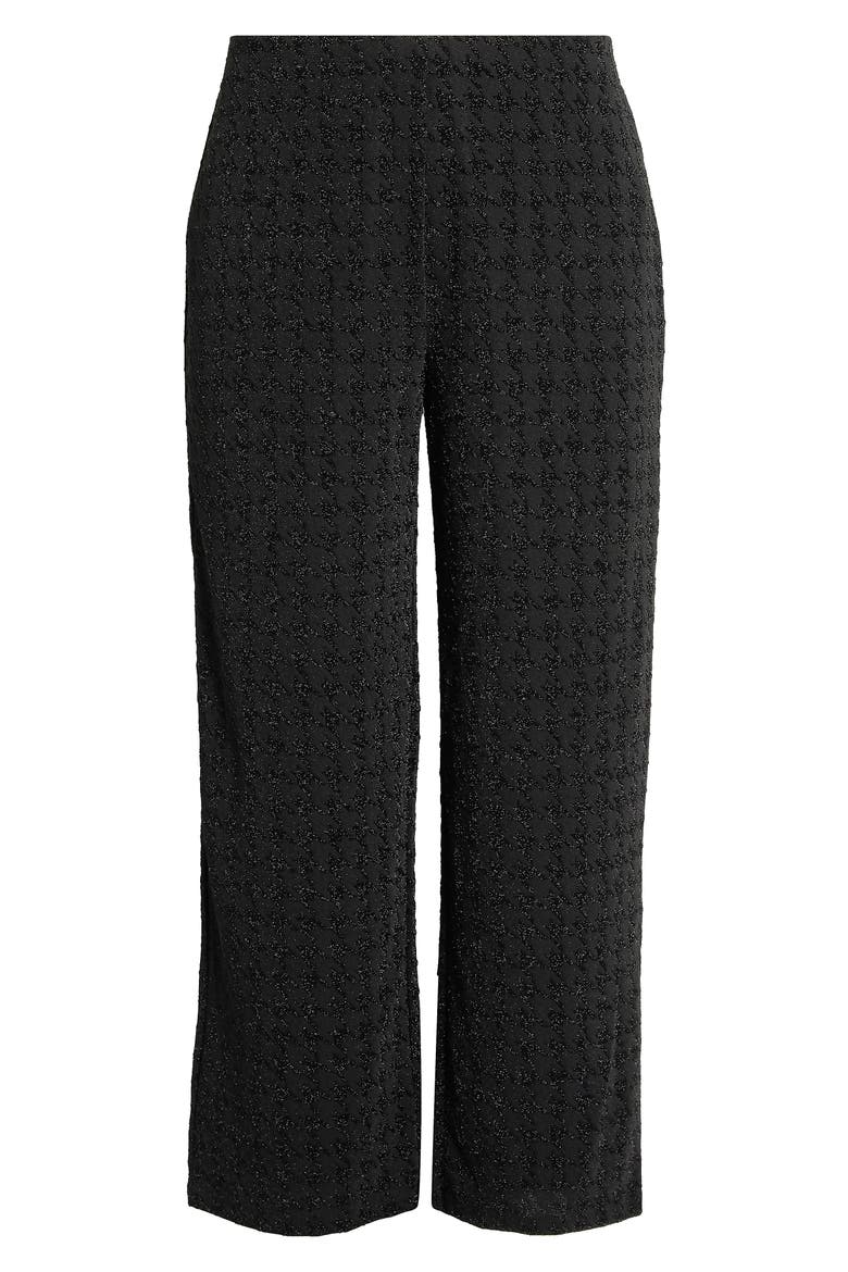Metallic Pull-On Wide Leg Pants, Alternate, color, ANNE BLACK