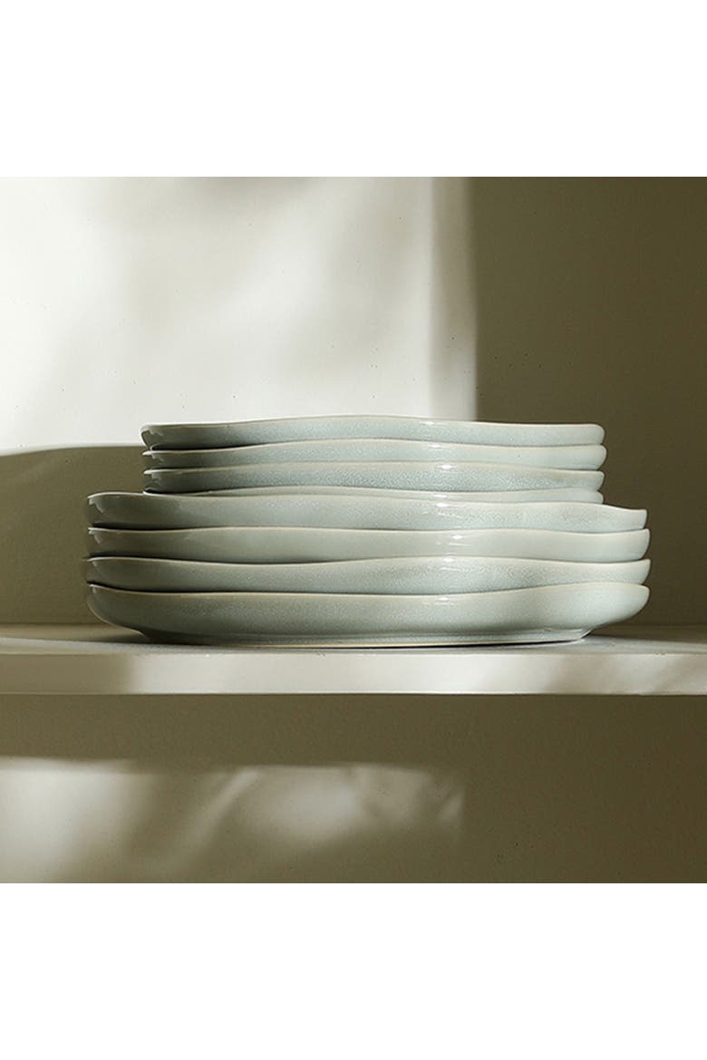 Mirella Stoneware 4-Piece Dinner Plate Set, Alternate, color, Light Green