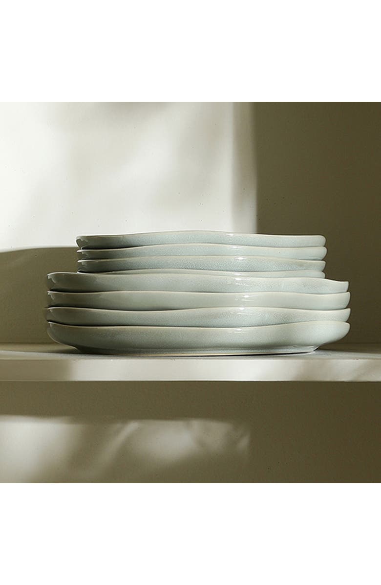 Stone Lain Mirella Stoneware 4-Piece Dinner Plate Set, Alternate, color, Light Green