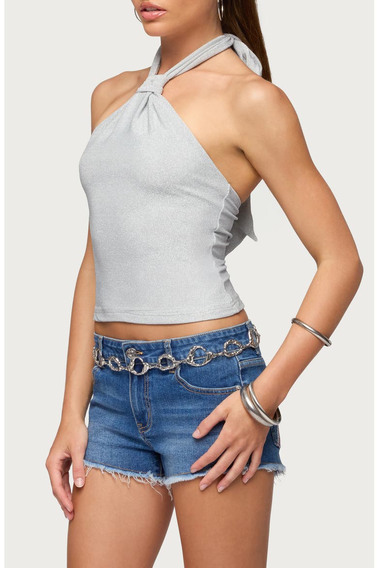 Katalya Glitter Halter Top, Alternate, color, SILVER
