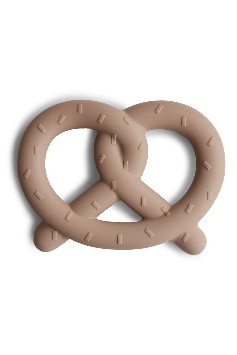 Pretzel Silicone Teether, Main, color, NATURAL