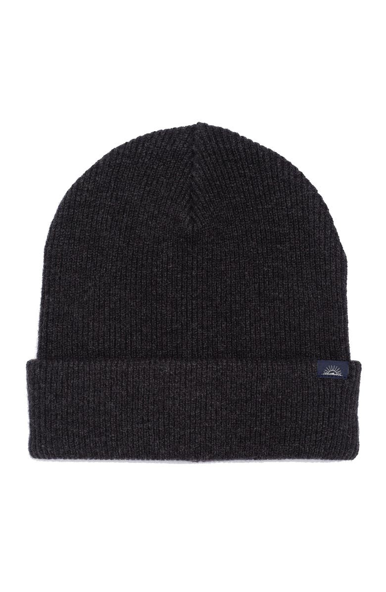 Faherty Jackson Half Crdigan Beanie, Main, color, Dark Ash Feeder