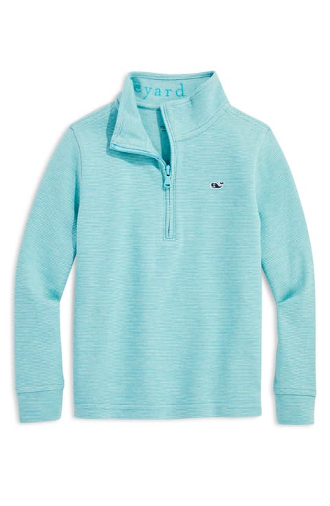 Kids' Saltwater Stripe Quarter Zip Sweatshirt (Big Kid)