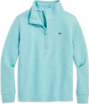 vineyard vines Kids' Saltwater Stripe Quarter Zip Sweatshirt