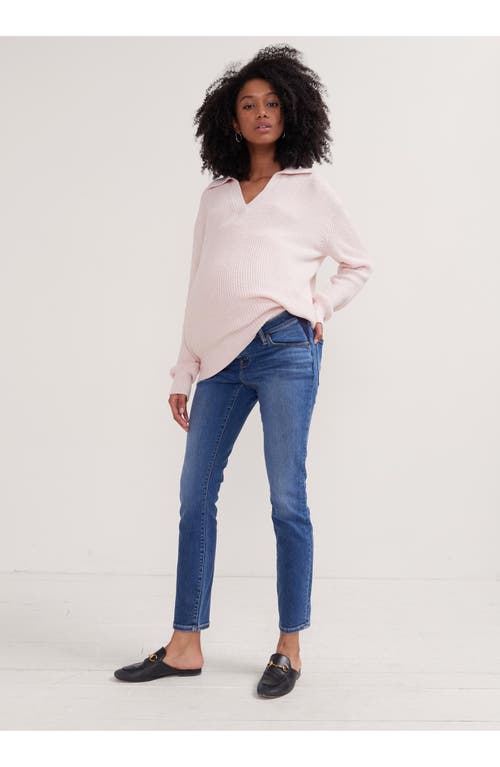 Hatch Collection The Slim Maternity Jean In Blue