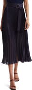 Reiss Anya Pleat Belted Midi Skirt