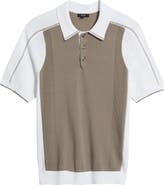 Reiss Claremont Colorblock Pointelle Trim Polo