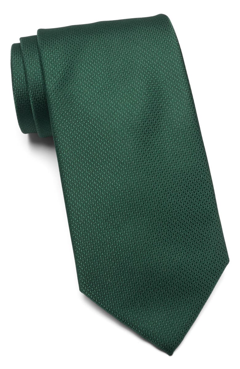 Tommy Hilfiger Micro Texture Solid Tie, Main, color, Hunter Green