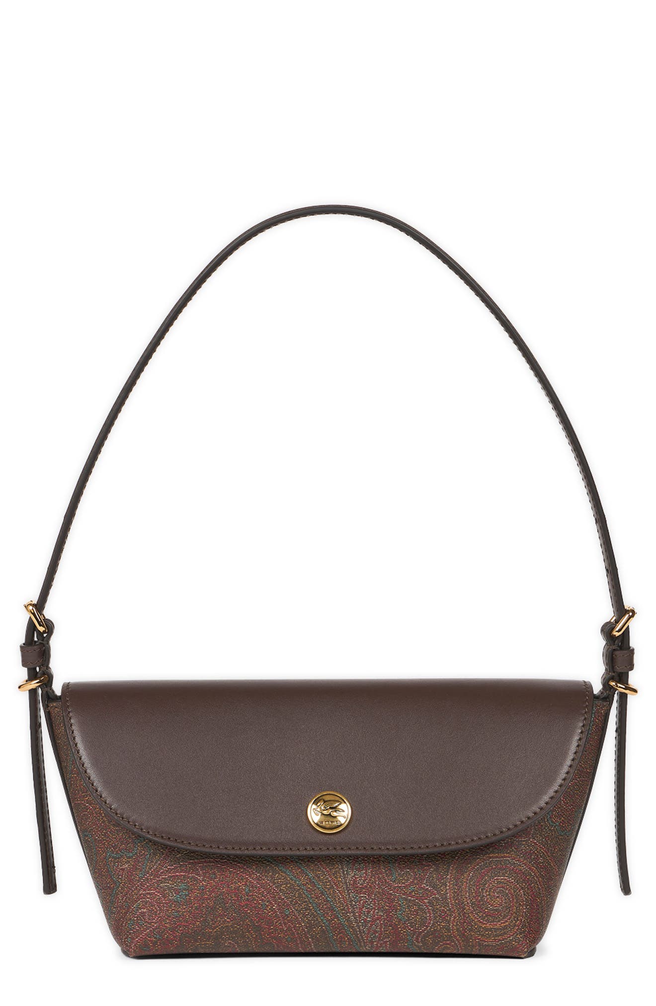 Etro Arnica Barchetta Paisley Shoulder Bag, Main, color, Brown