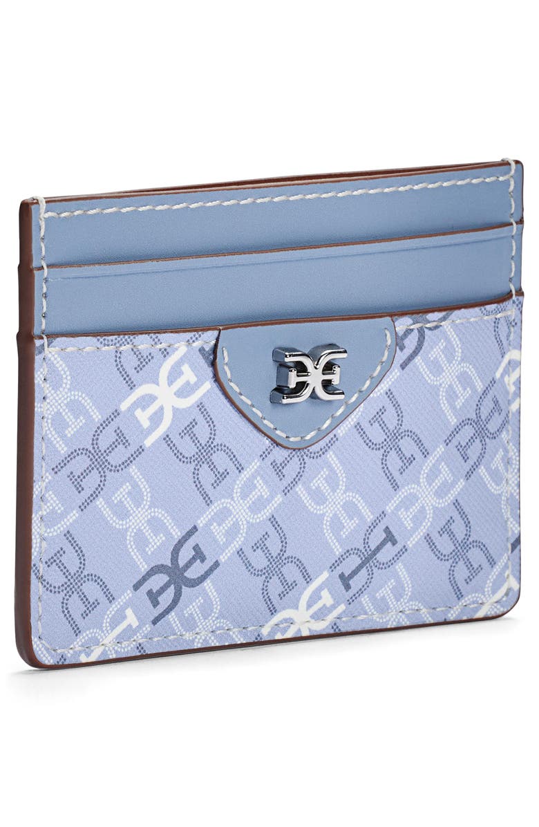 Sam Edelman Harper Monogram Faux Leather Card Case, Alternate, color, Powder Blue