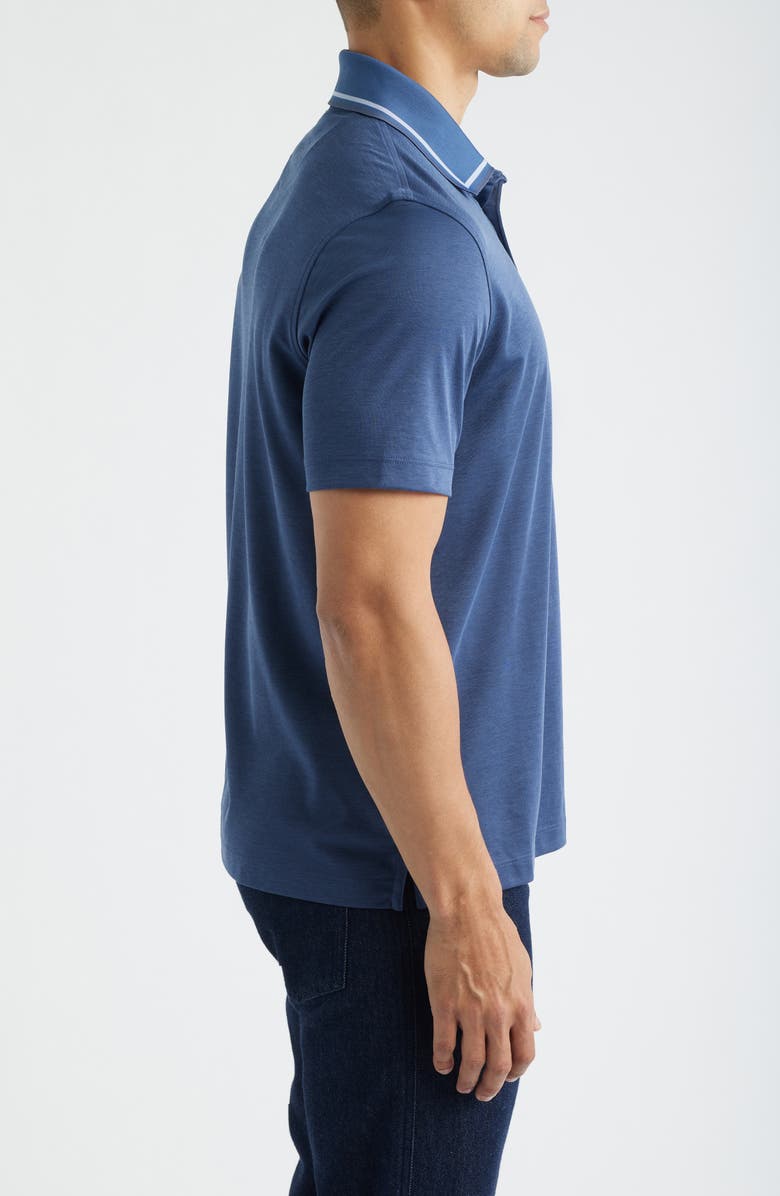 Johnston & Murphy Tipped Contrast Collar Polo, Alternate, color, Navy