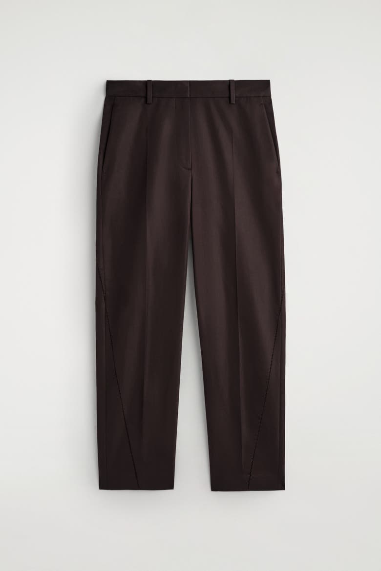 Embroidered Cotton Pants, Alternate, color, DARK BROWN