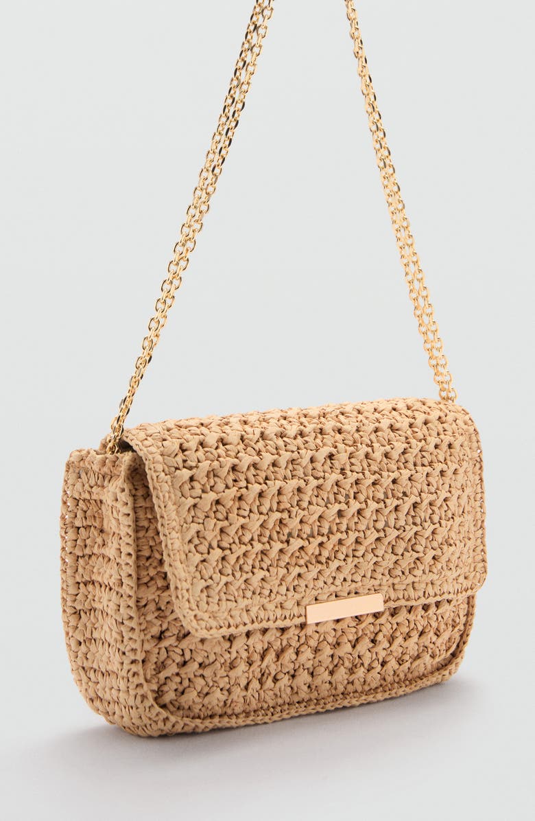 MANGO Braided Raffia Shoulder Bag, Alternate, color,