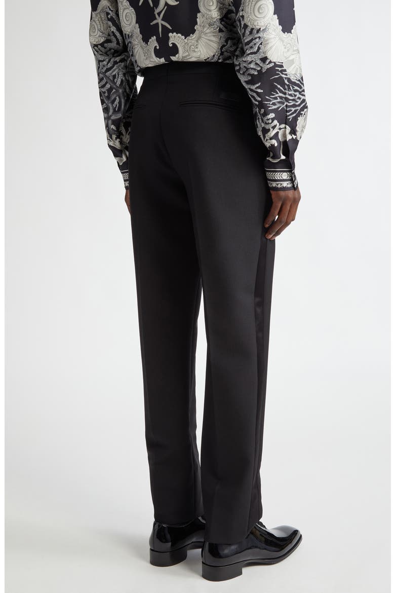 Pleated Wool & Mohair Dress Pants, Alternate, color, BLACK