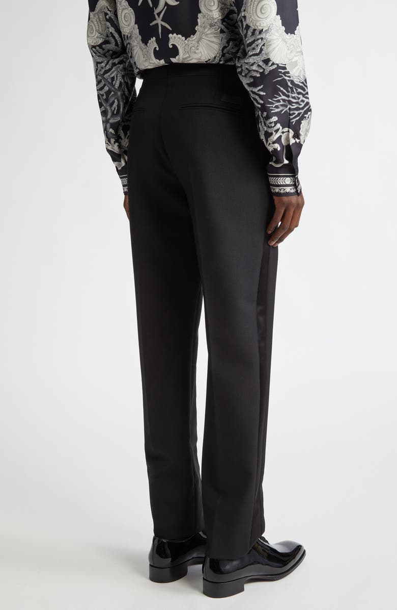 Versace Pleated Wool & Mohair Dress Pants, Alternate, color, Black