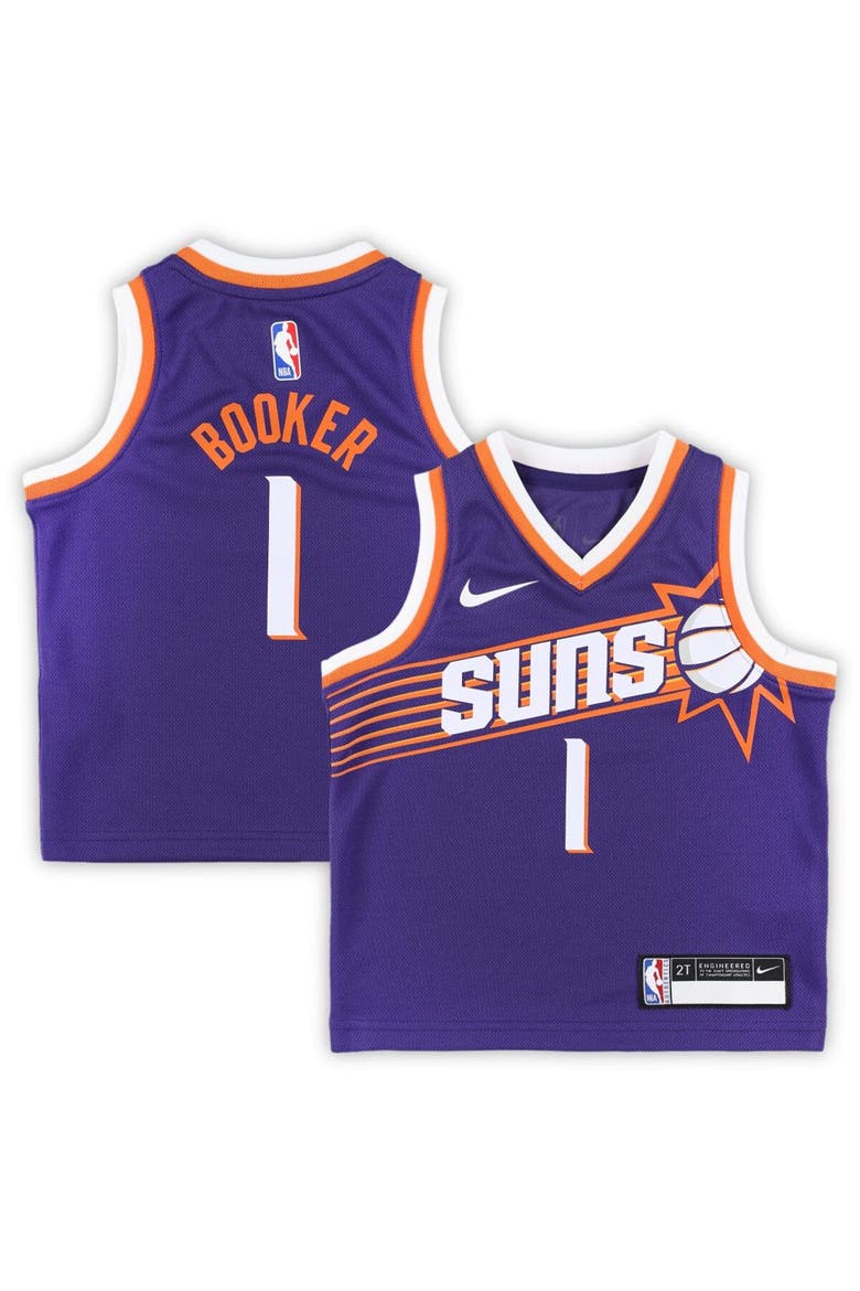 Toddler Nike Devin Booker Purple Phoenix Suns Swingman Player Jersey - Icon Edition, Main, color, Purple