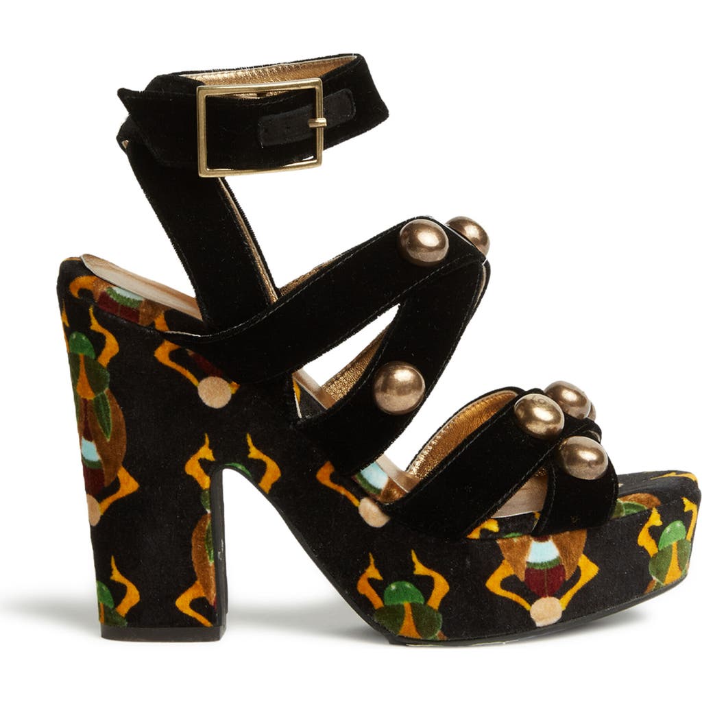 La Doublej Medal Wedge In Scarab Black