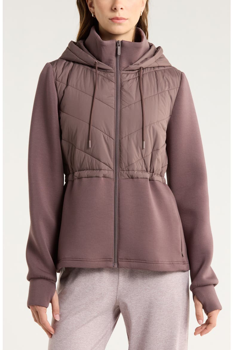 Quilted Scuba Knit Jacket, Alternate, color, GREY PLUM