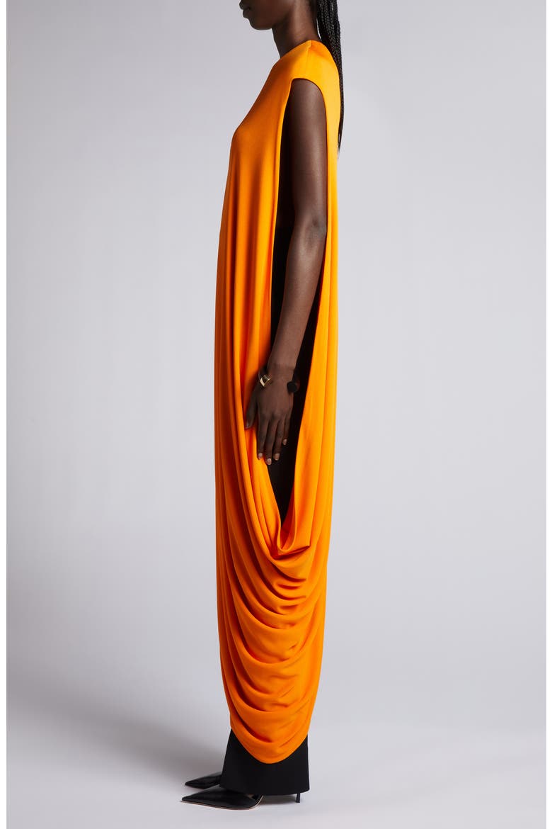 Asymmetrical Crepe Jersey Top, Alternate, color, ORANGE