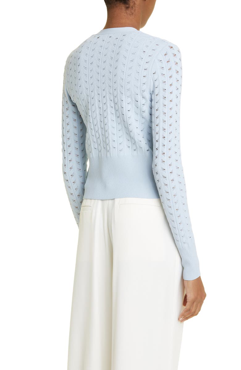 Adam Lippes Pointelle Compact Jacquard Cardigan, Alternate, color, 