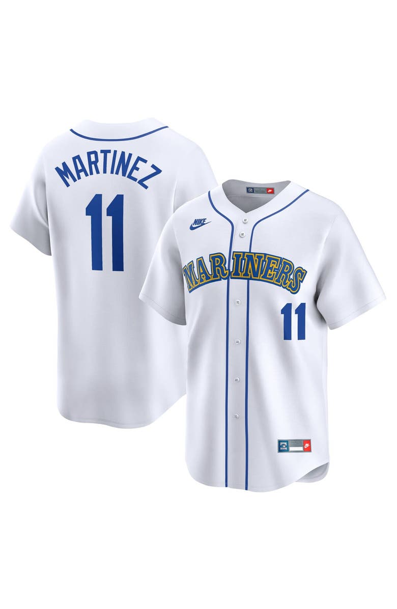 Nike Men's Nike Edgar Martinez White Seattle Mariners Throwback Cooperstown Limited Jersey, Main, color, White
