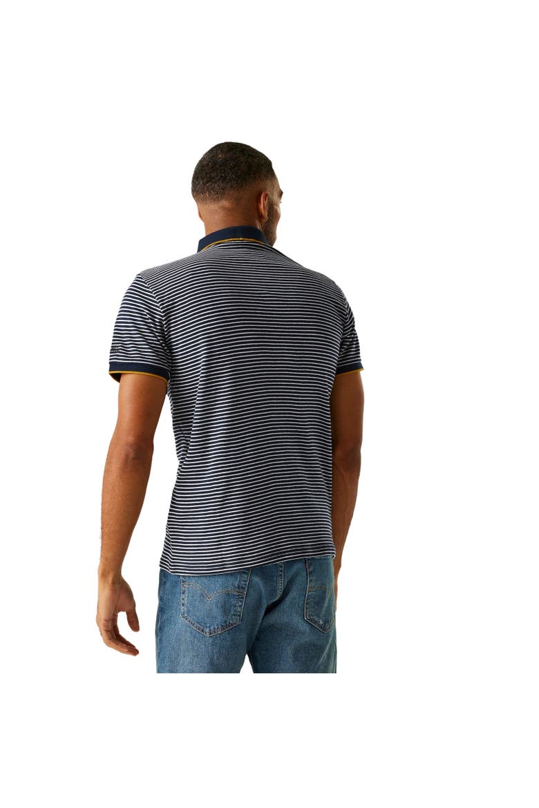 Tiver Striped Polo Shirt, Alternate, color, Navy and Stone White