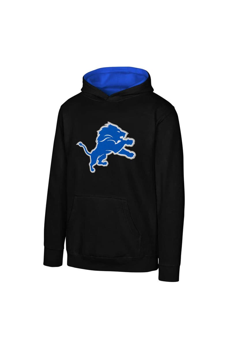 Outerstuff Youth Black Detroit Lions Prime Pullover Hoodie, Alternate, color, Black