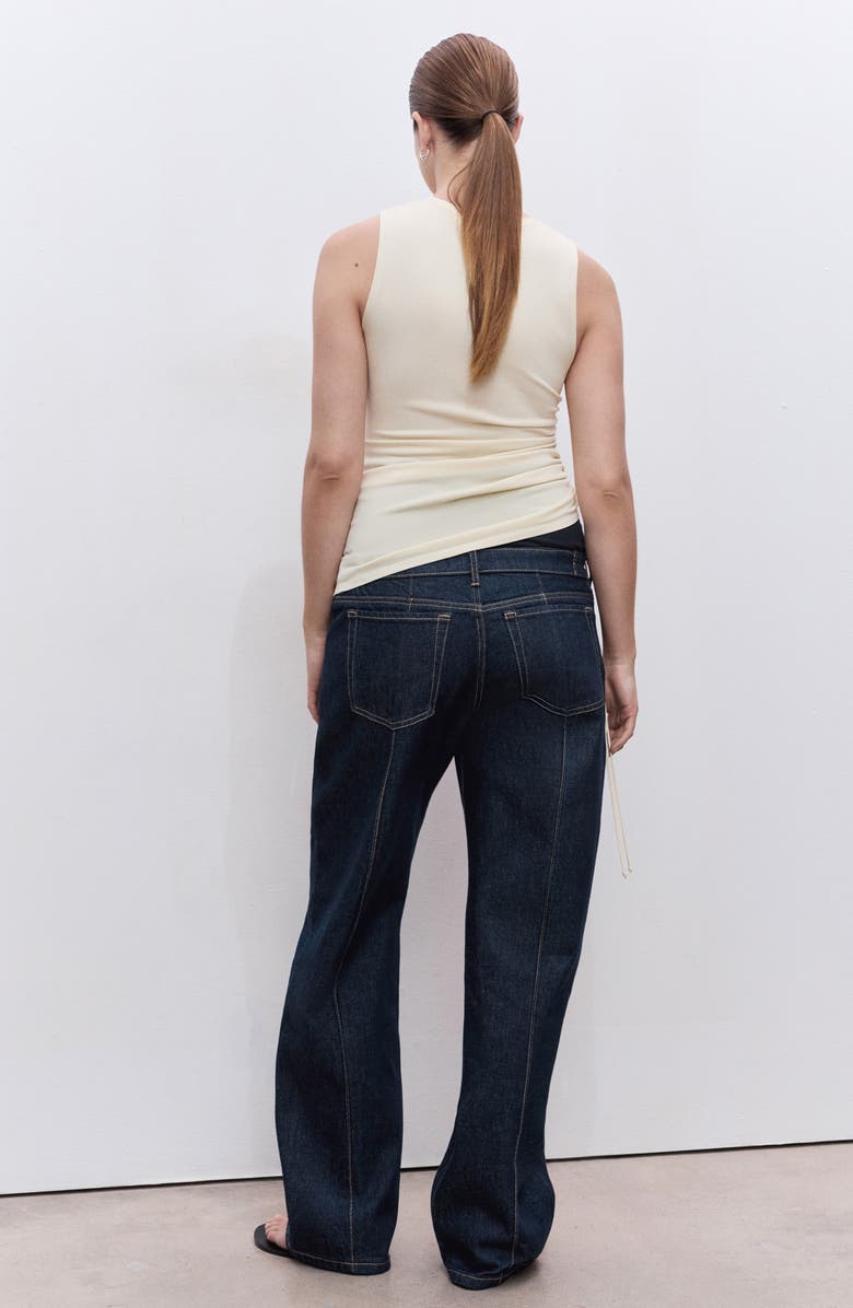 MANGO Over the Bump Seamed Straight Leg Maternity Jeans, Alternate, color, Open Blue